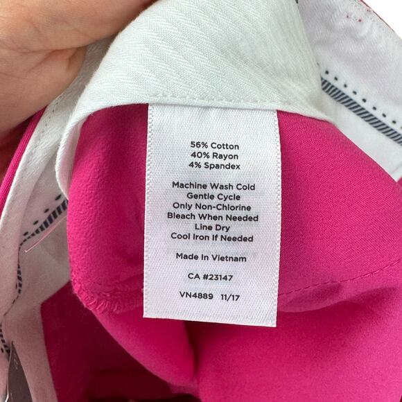 Talbots LONG NWT Hot Pink Hampshire Ankle Straight Leg Career Office Pants - Picture 10 of 10